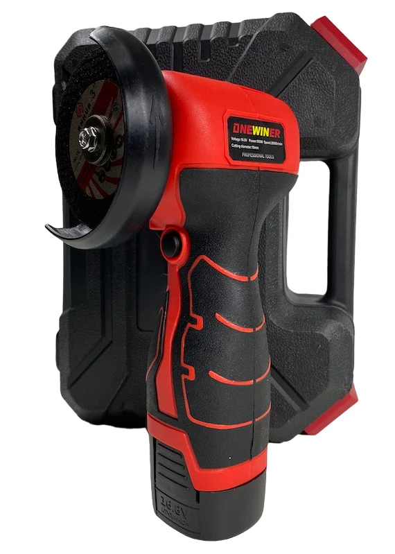 Mini polizor unghiular ROSU 12V cu acumulator litiu 2000mAh