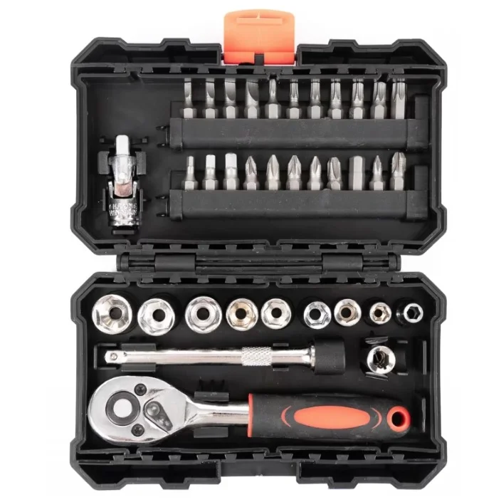 Mini Trusa chei tubulare si biti 1/4 cu 35 de piese