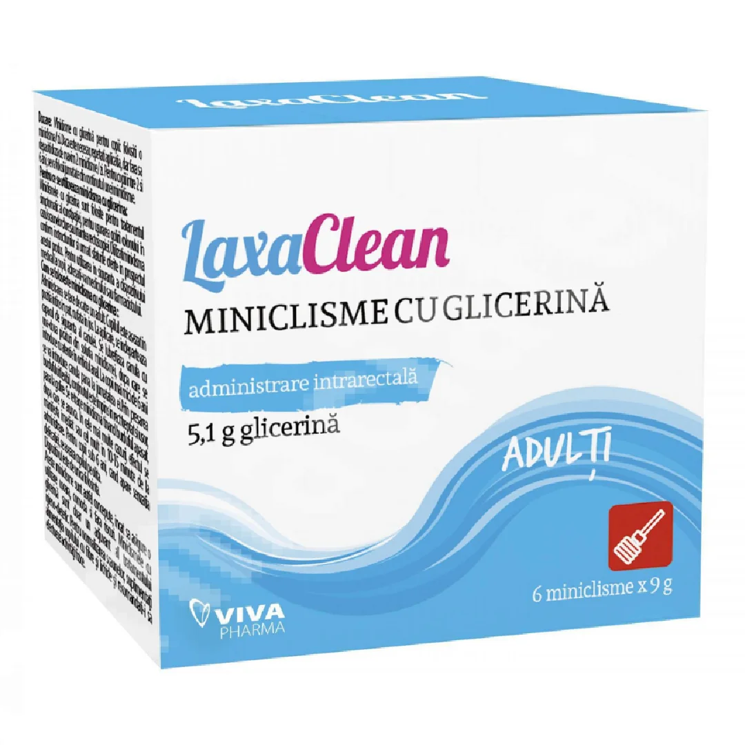 Miniclisme cu glicerina pentru adulti LaxaClean, 6 miniclisme, Viva Pharma