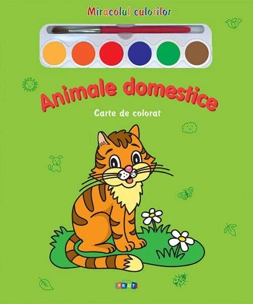 Miracolul culorilor. Animale domestice (carte de colorat + acuarelă + pensulă) - Board book - *** - Prut