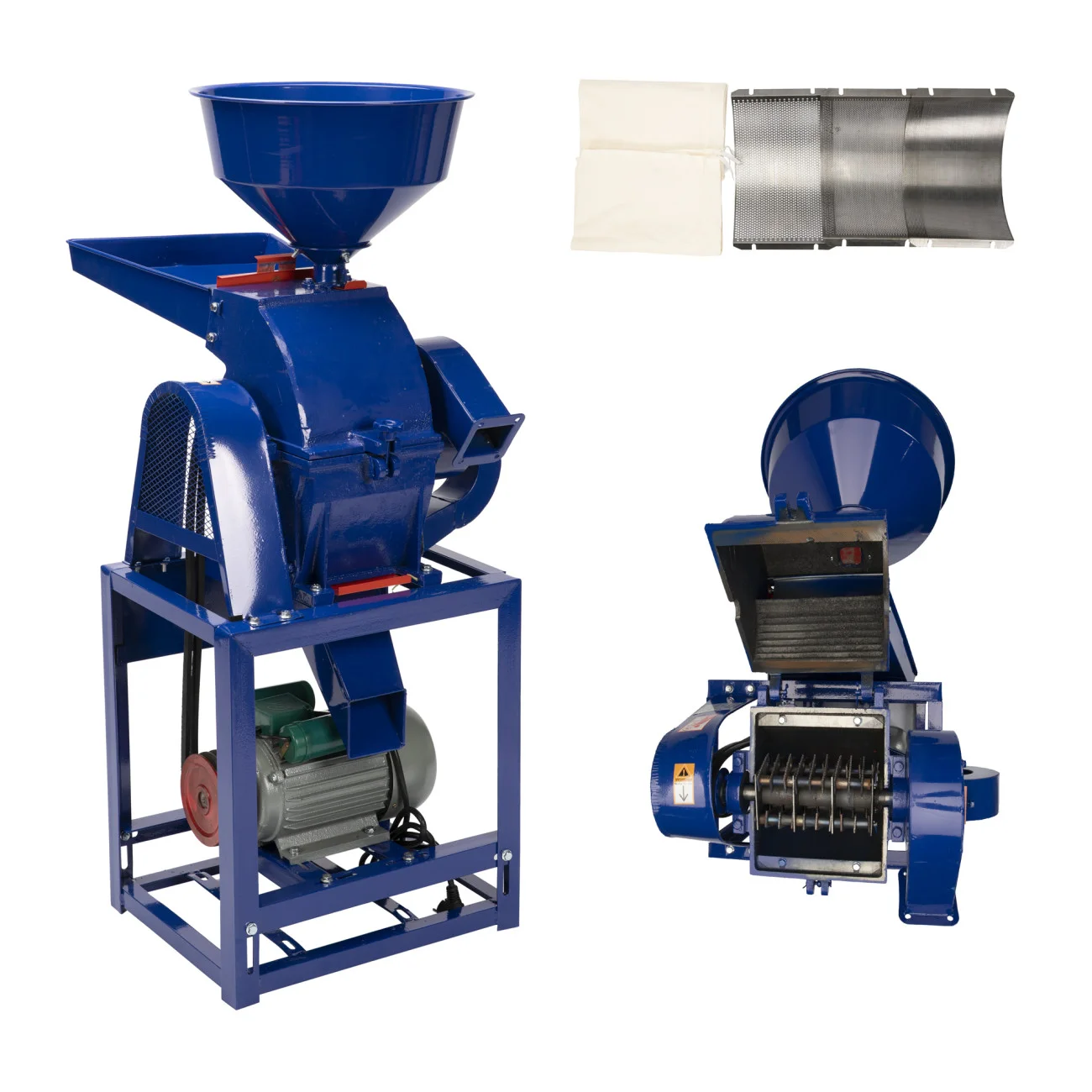 Moara cereale electrica universala Micul Fermier GF-0892 cu 36 ciocanele si tocator de resturi vegetale, 400 kg/h