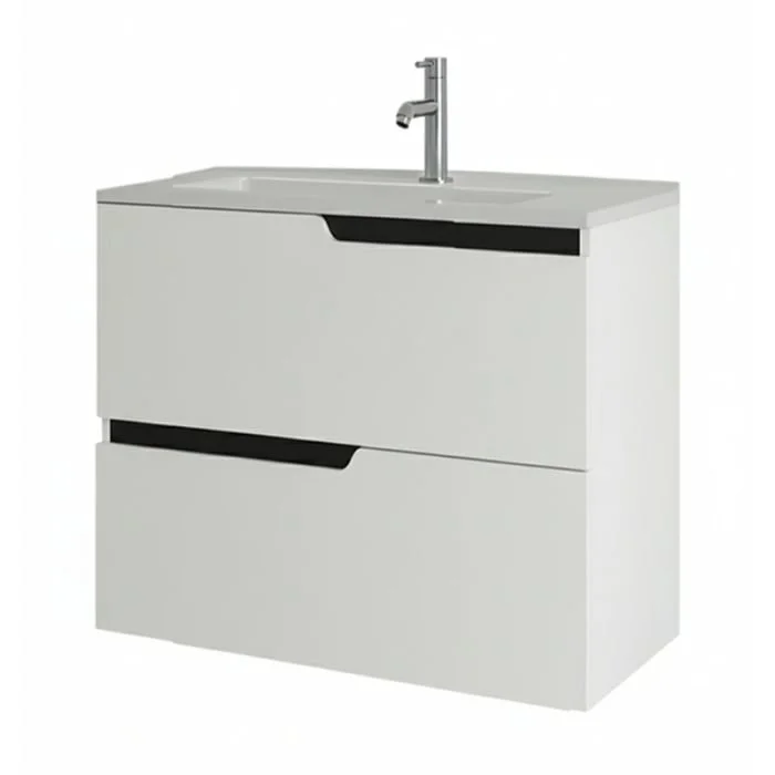 Mobilier pentru lavoar incastrat 60 cm, alb mat, Fluminia Bari