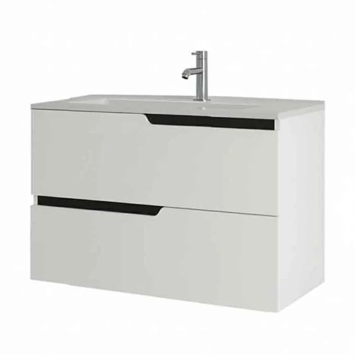 Mobilier pentru lavoar incastrat  80 cm, alb mat, Fluminia Bari 80