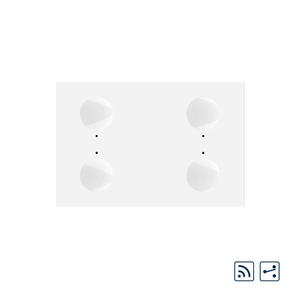 Modul intrerupator cvadruplu cap scara / cap cruce wireless cu touch Livolo standard Italian, Serie noua