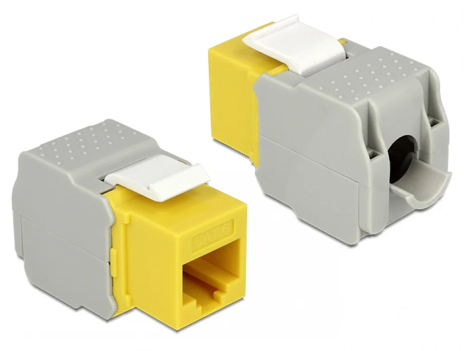 Modul Keystone RJ45 la LSA Cat.6 UTP Galben, Delock 86345