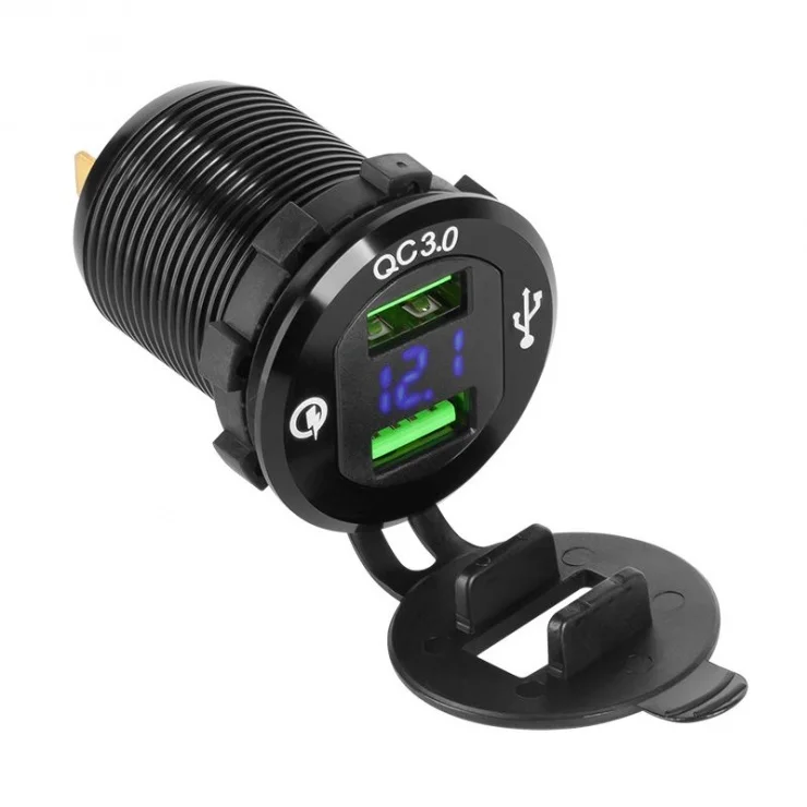 Mufa pentru montaj auto 2 x USB Quick Charge, PY-CHR0004