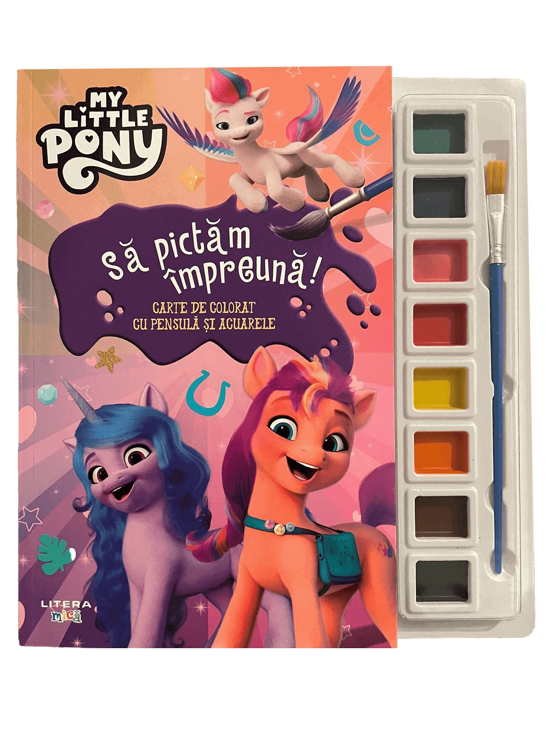 My Little Pony. Sa pictam impreuna! Carte de colorat cu pensula si acuarele
