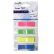 Notes adeziv index Office Cover SN5412, 100 coli, 12x45mm, PVC, 4 culori neon, PopUp