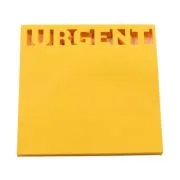 Notes adeziv stantat Office Cover H1-URGENT, 50 coli, 75x75mm, portocaliu neon, blister