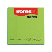 Notite adezive, Kores, 75 x 75 mm, verde, 100 file
