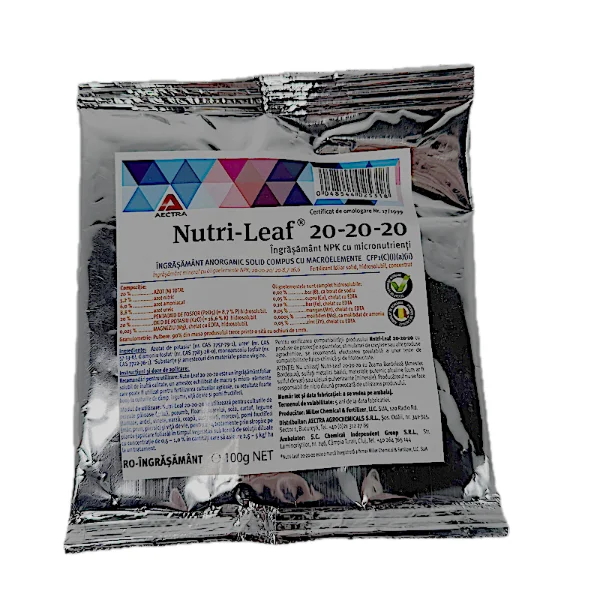 Nutri-leaf 20-20-20 100gr, ingrasamant tip NPK echilibrat