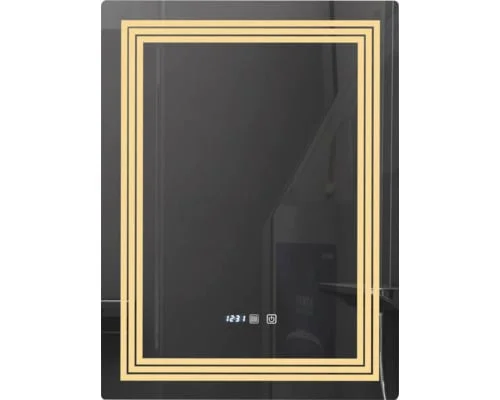 Oglinda baie cu iluminare LED 3 culori, intrerupator Touch, ceas, functie dezaburire, Belform Cronos 60x80 cm IP44