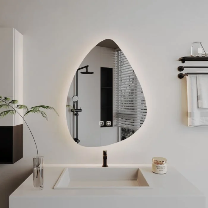 Oglinda baie lacrima cu 2 functii 50x70 cm, Basic Touch