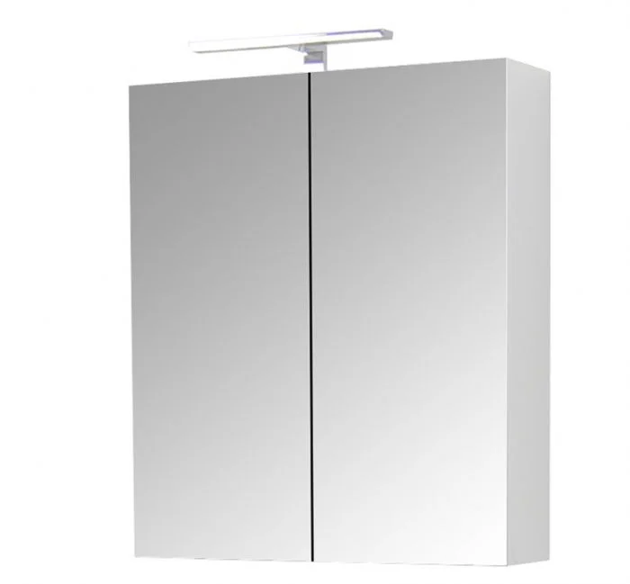 Oglinda cu iluminare LED, QUATTRO, alb, 60x68 cm