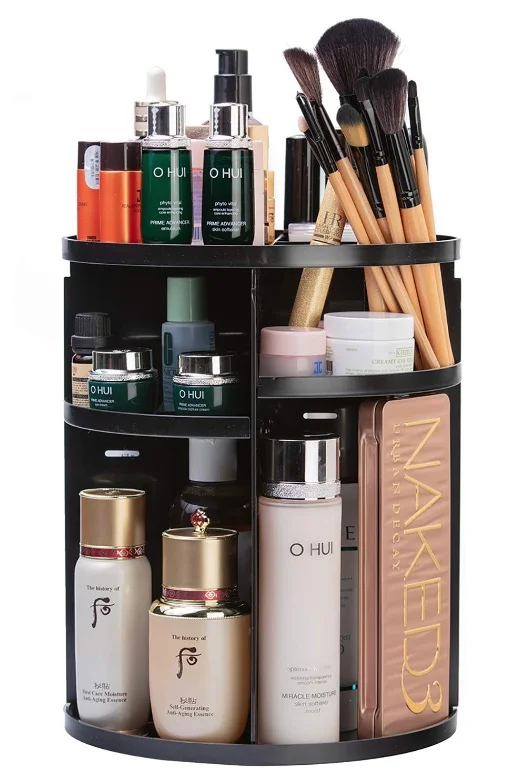 Organizator de Machiaj Circular 360 Grade Negru