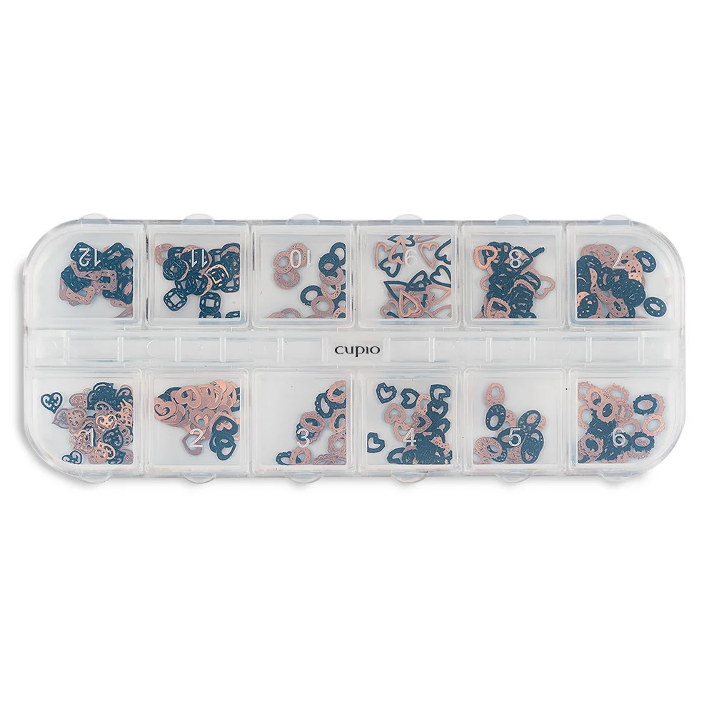 Ornamente metalice unghii set 12 Precious