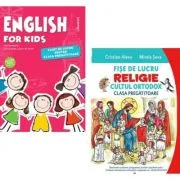 Pachet 2 caiete pentru clasa pregatitoare: English for Kids. Caiet de lucru si Fise de lucru. Religie. Cultul ortodox - Cristina Mircea, Cristian Alex
