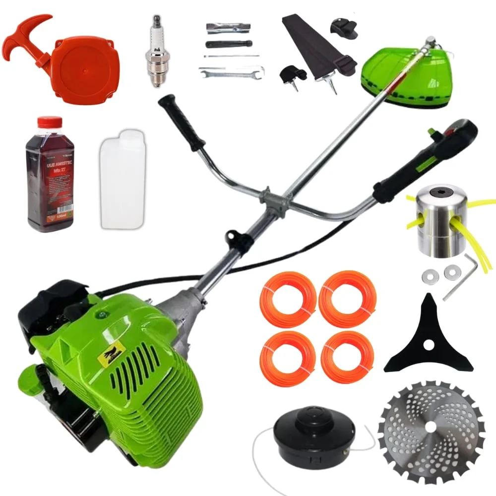 *PACHET* 8.5CP Motocoasa Benzina 2t timpi 14ACCESORII,12000rpm, 58cc, model 2025, easy-start, Fresco Power by ItalianTech CMP1545