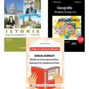 Pachet Bacalaureat Limba si literatura romana Subiectul 1 si 2, Geografie si Istorie 65 de teste - Oana Valeria Chelaru, Adrian Ilie Aichimoaie, Albin