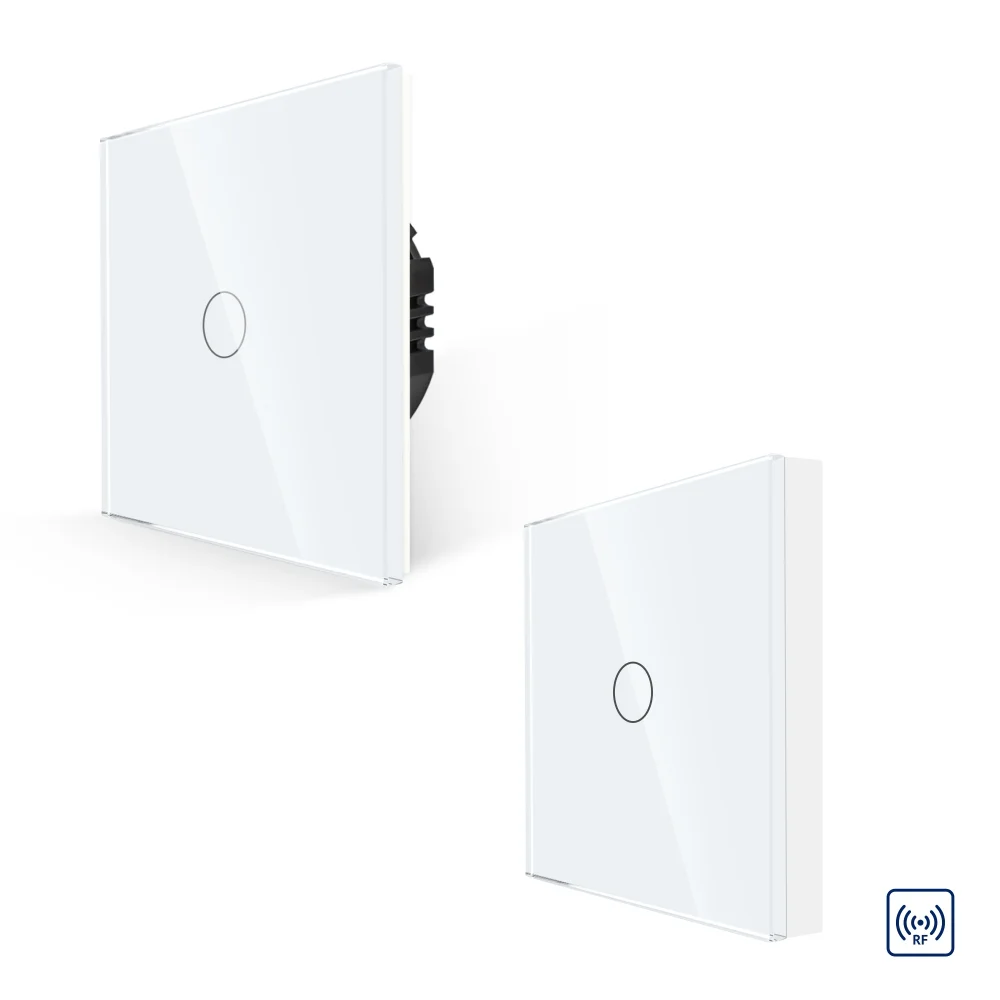 Pachet Intrerupator Simplu RF433 + Telecomanda 1 Canal RF433 cu Touch Din Sticla LUXION