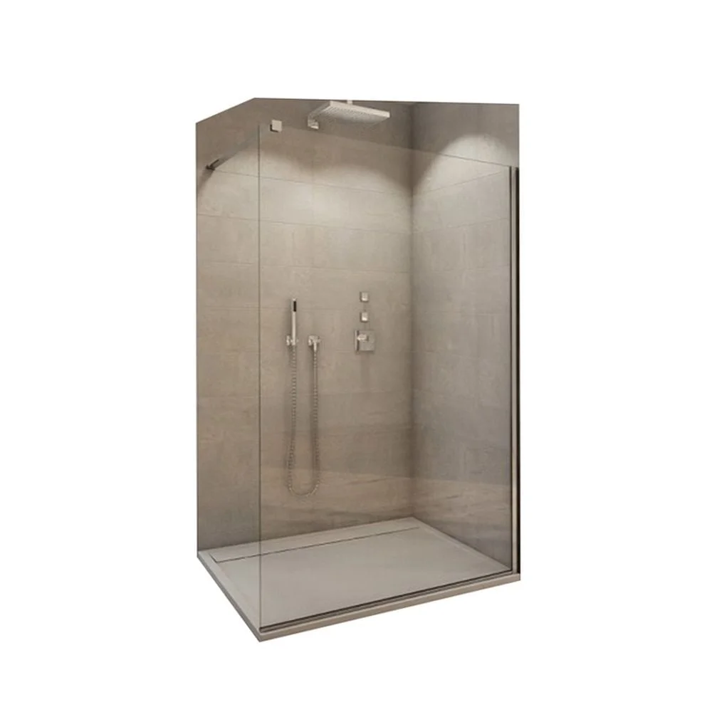 Paravan dus cu sticla securizata, crom, 120x200 cm, Easy Sanswiss