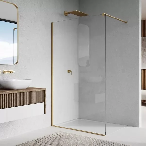 Paravan dus sticla walk-in 110x200 cm auriu periat Sanswiss Easy STR4P