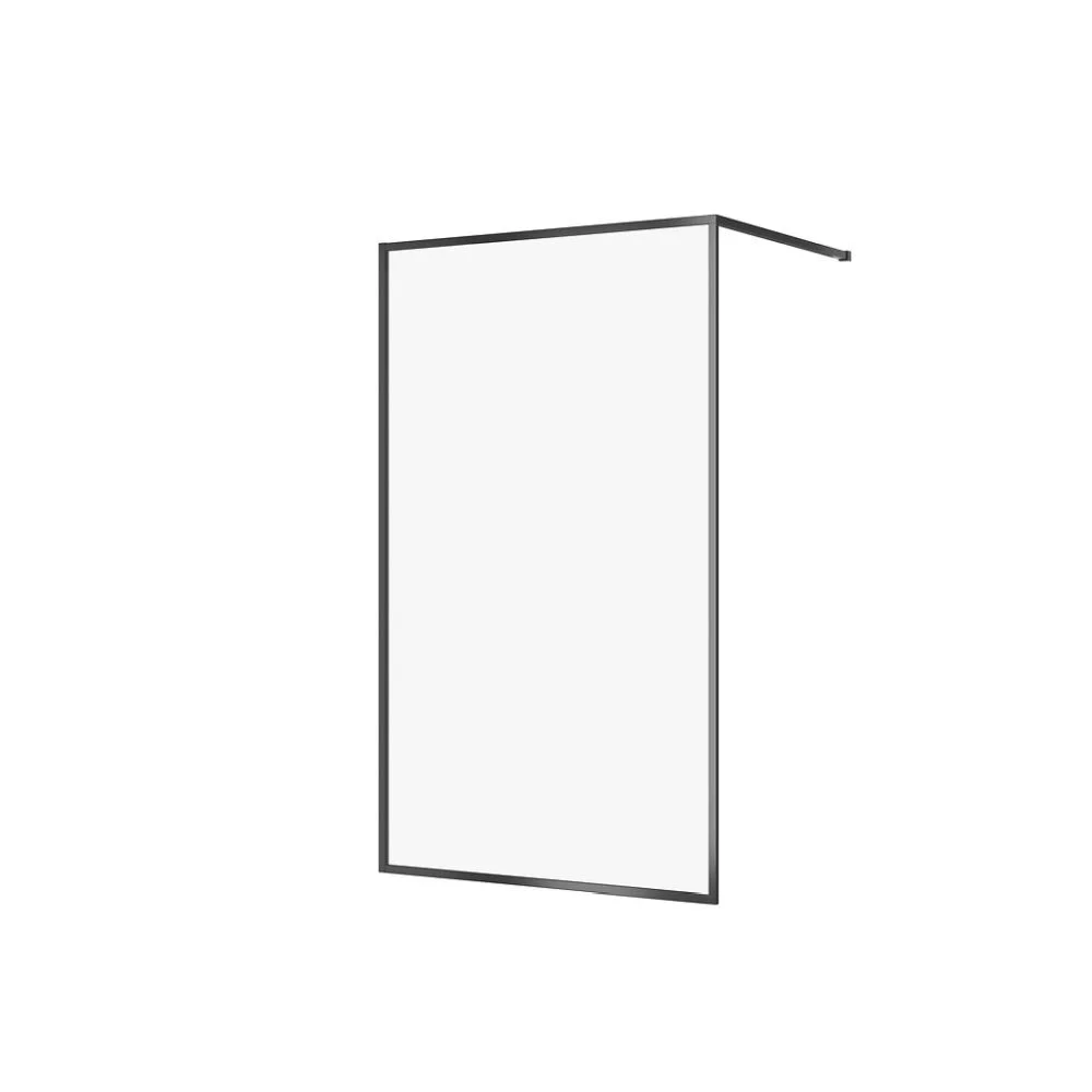 Paravan dus walk-in 120x200 cm Cersanit Larga, sticla securizata, profil negru