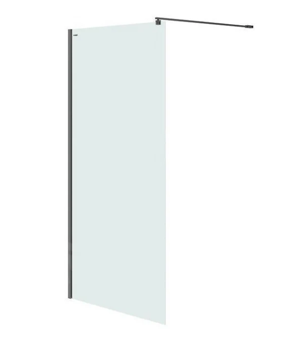 Paravan dus walk-in 90x200 cm Cersanit Mille, sticla securizata, profil negru