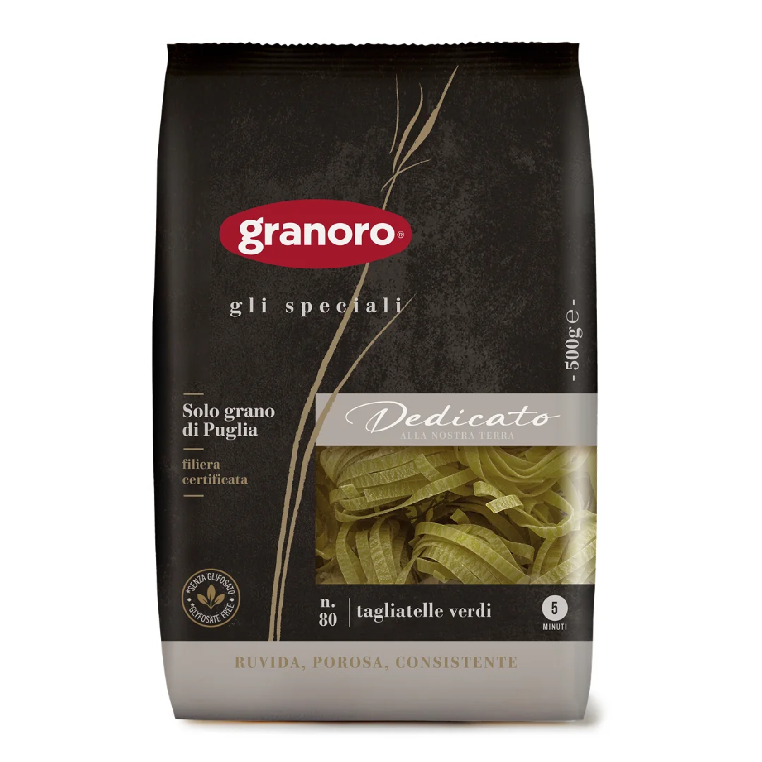 Paste Tagliatelle Dedicato, verdi N.80, 500g, Granoro
