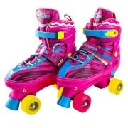 Patine cu rotile, PVC, marimea L, roz