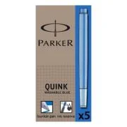 Patroane cerneala lungi (rezerve) Parker Quink 1950383, cerneala albastra, set 5 buc