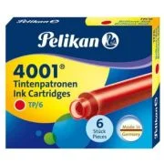 Patroane cerneala scurte (rezerve) Pelikan 4001 301192, cerneala rosie, set 6 buc