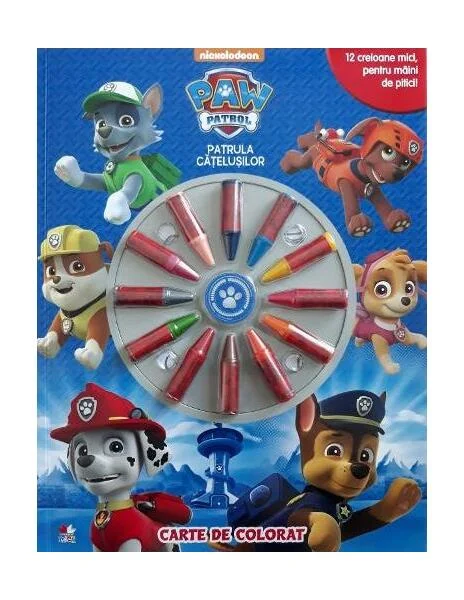 Paw Patrol. Patrula cățelușilor. Carte de colorat + 12 creioane cerate - Paperback brosat - *** - Litera mică