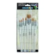 Pensula Colorarte DB21202, varf rotund, set 12 bucati