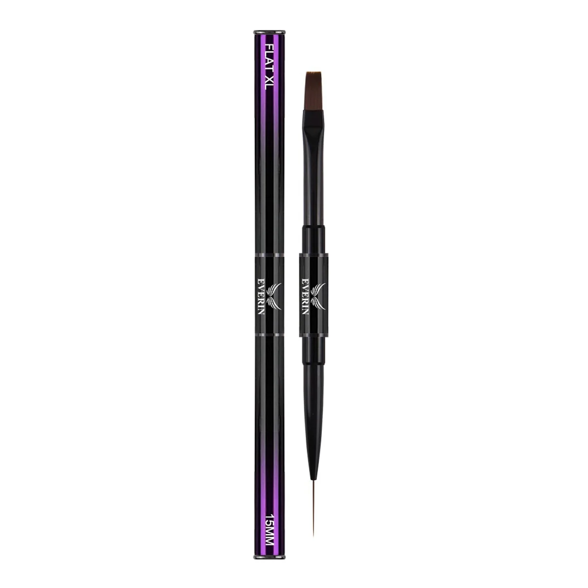 Pensula Dubla Pro Art Flat 10 si Liner 15mm. Purple Everin - Everin