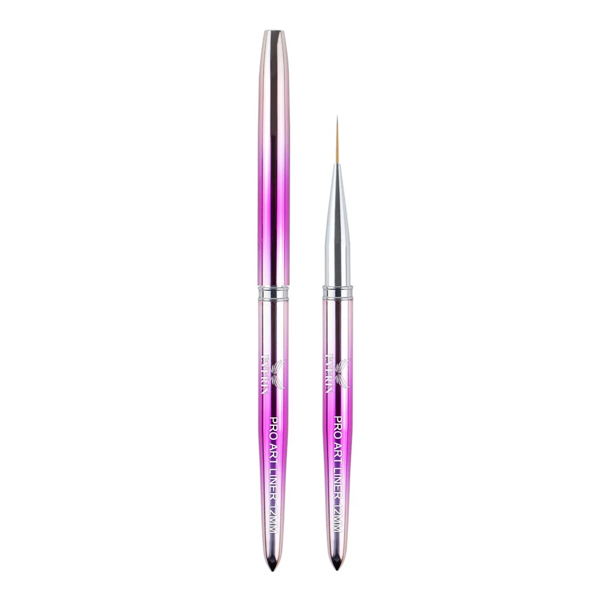 Pensula Pro Art Liner 12mm Silver Pink Handle Everin - Everin