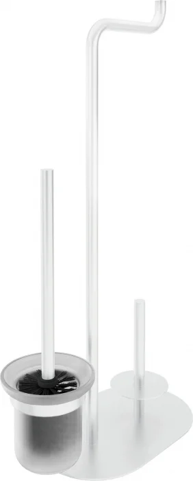 Perie wc cu suport hartie igienica 3 in 1, alb mat, Deante Silia