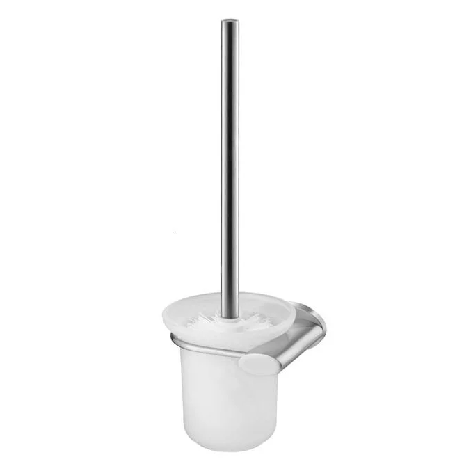 Perie wc cu suport, satin nichel,  Bisk Side