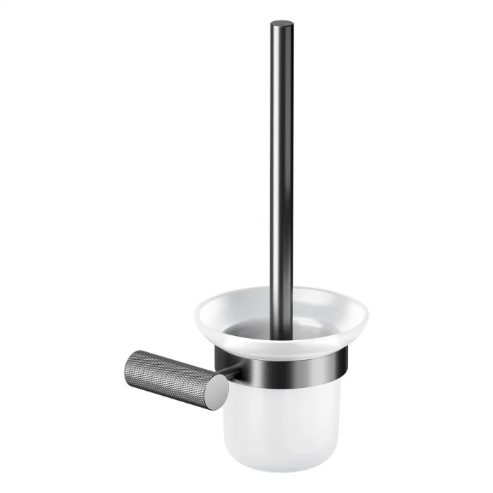 Perie WC de perete Cersanit Zen, sticla satinata, finisaj black gun metal, design modern si rezistent