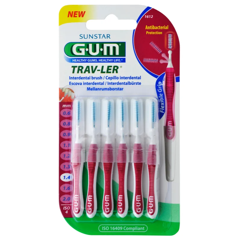 Periute interdentare Trav-Ler 1.4 mm, 6 bucati, Sunstar Gum