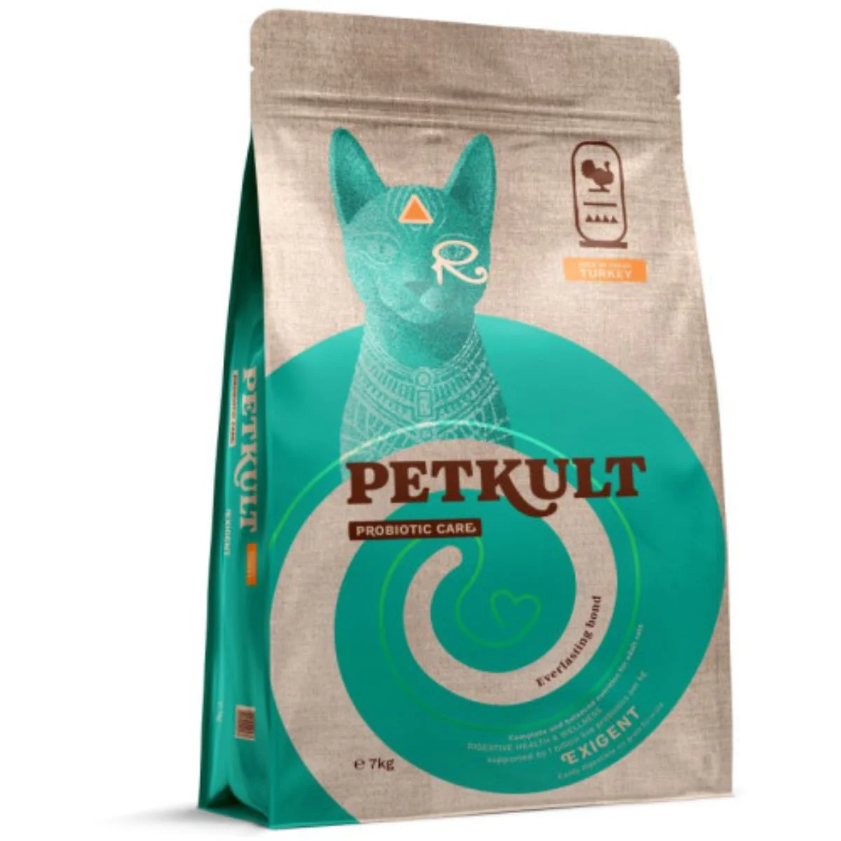 PETKULT Probiotic Care Exigent, Curcan, hrană uscată pisici, apetit capricios, 7kg