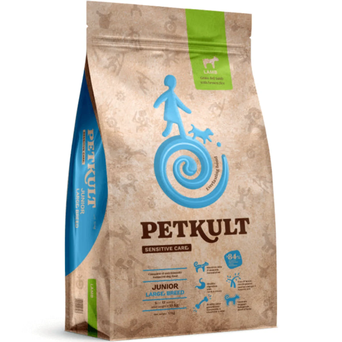 PETKULT Sensitive Care Junior Large Breed, L-XL, Miel, hrană uscată câini junior, alergii, 12kg