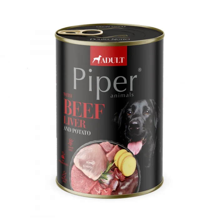 Piper Adult, Hrana Umeda, Ficat de Vita si Cartofi, 400 g