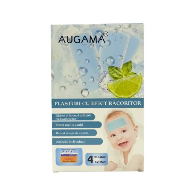 Plasturi cu efect racoritor pentru copii, 5*12 cm, 4 bucati, Augama