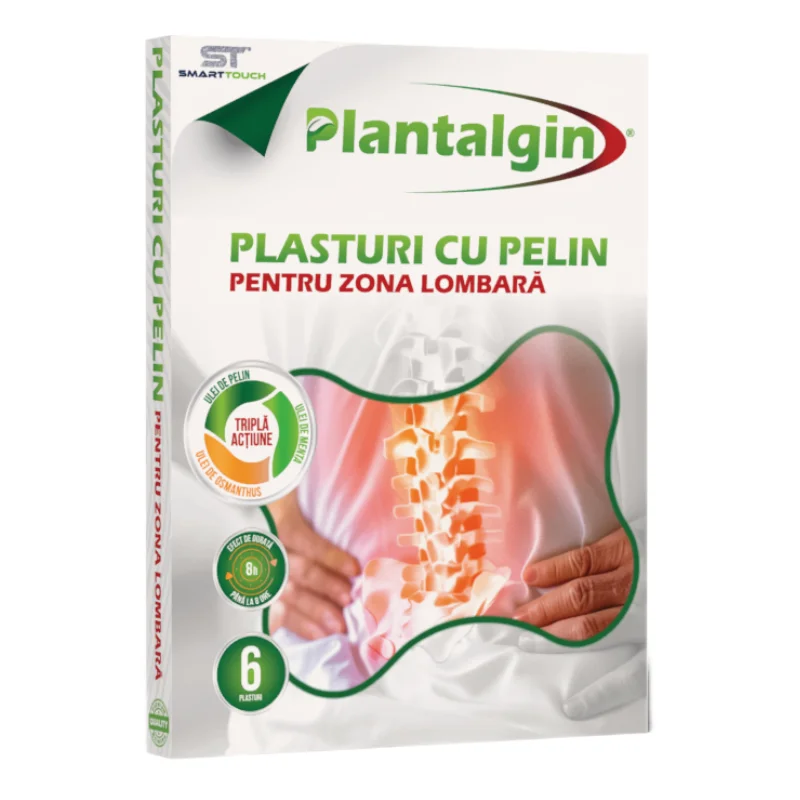 Plasturi cu Pelin lombari, Plantalgin, 6 bucati, Smart Touch