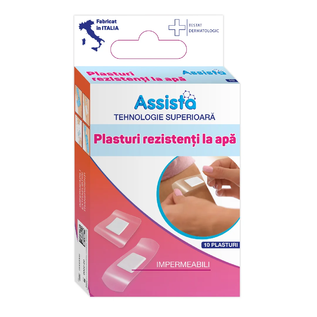 Plasturi rezistenti la apa combinati, 10 bucati, Assista
