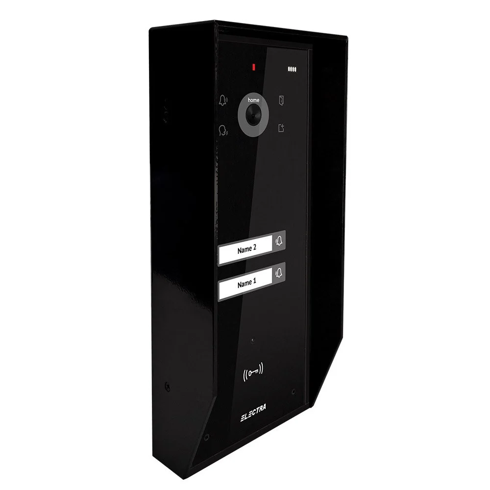 Post exterior videointerfon Electra VPH.02SC3.ELBTL, 2 familii, aparent, protectie ploaie, negru