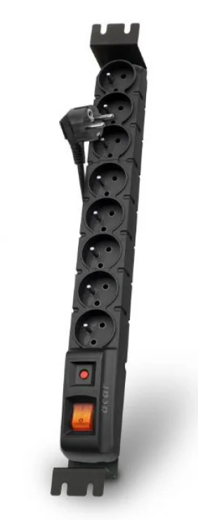 Prelungitor cu protectie rackabil 8 prize 1.5m Negru, Acar S8 FA