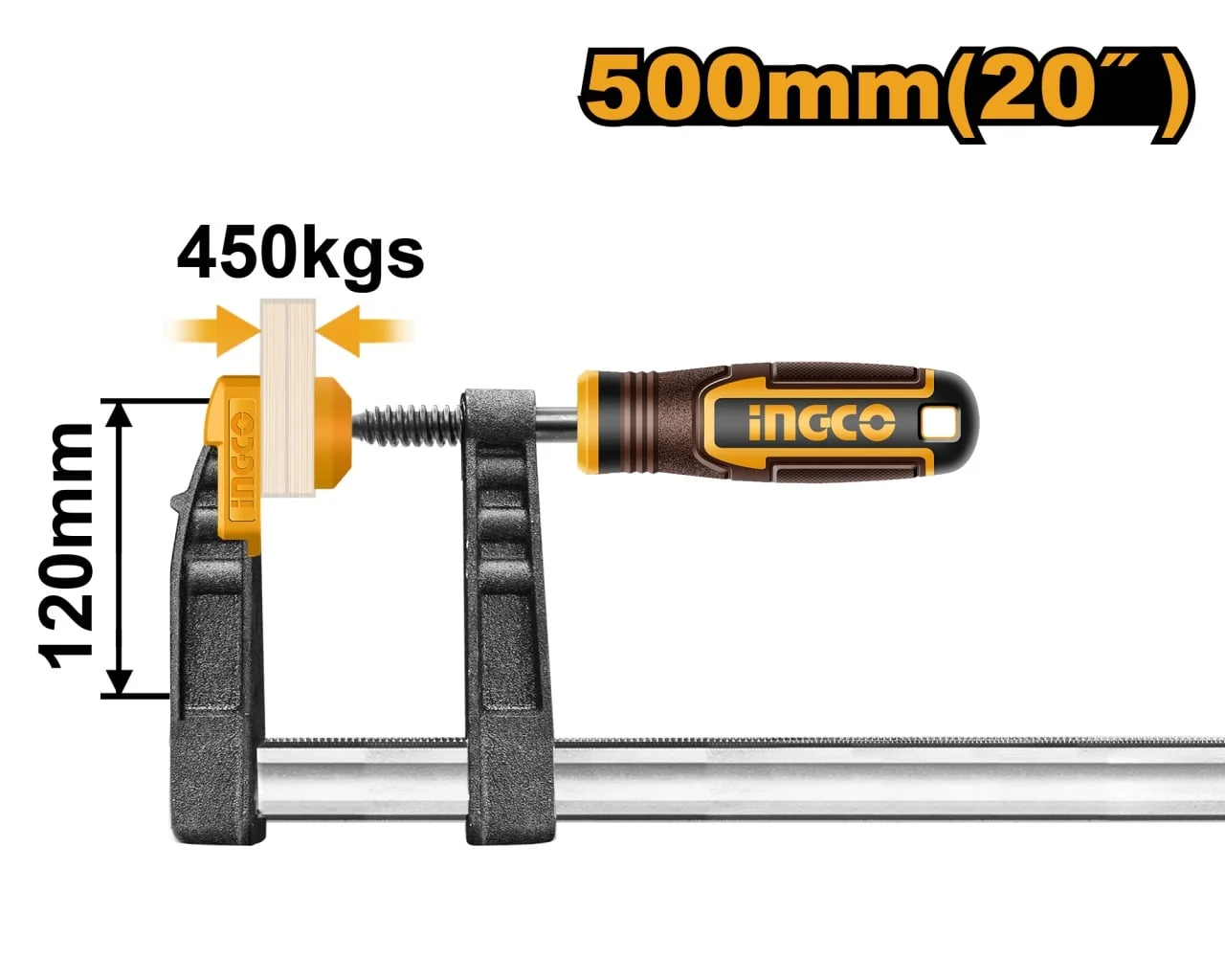 Presa Fixare Tip F 120x500mm INGCO HFC021202