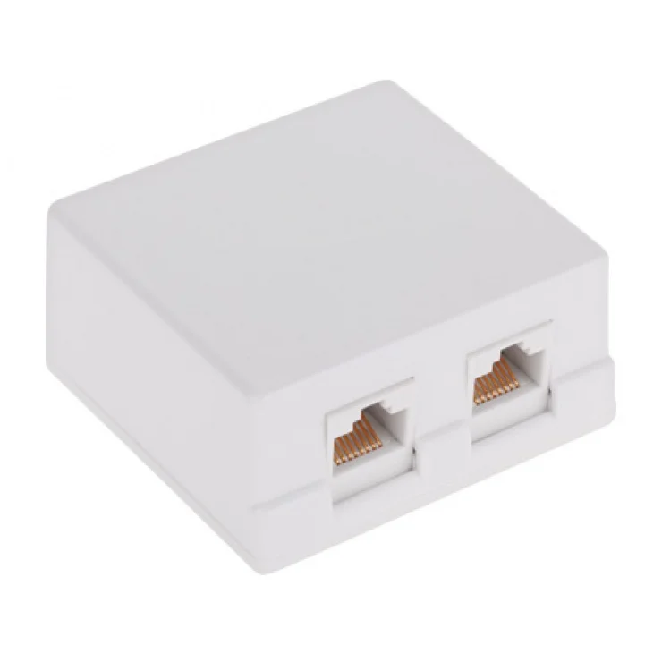 Priza de retea aplicata 2 porturi cat 5e UTP Alba, TEL0031